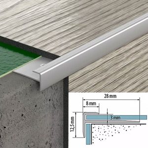 LVT 3mm Stair Nosing Vinyl Flooring Silver Stair Edge Profile Trim