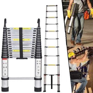 Extendable Aluminum Telescopic Loft Ladder with Straight Steps